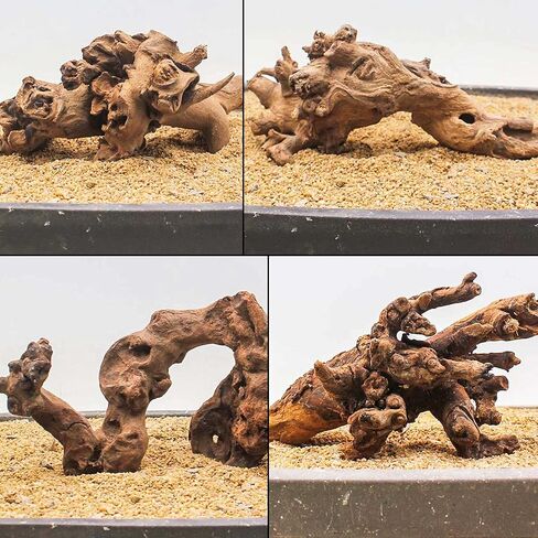 kathson Natural Aquarium Driftwood Decoration Branches Reptiles Terrarium Ornament Wood Fish Tank Habitat Decor Assorted Sizes Wood 2 PCS in Saudi Arabia
