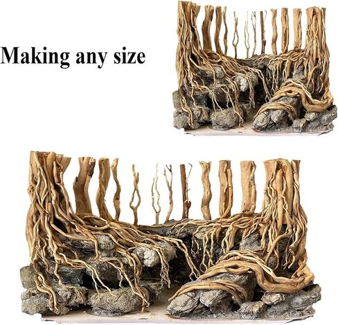 Natural Driftwood Root Mix - 150g (14''-16'') for Aquarium Decorations | Perfect for Fish Tanks, Freshwater Planted Tanks,Terrariums, Fairy Gardens, Aquascaping, Hardscaping, and Aquarium Plants in Kuwait