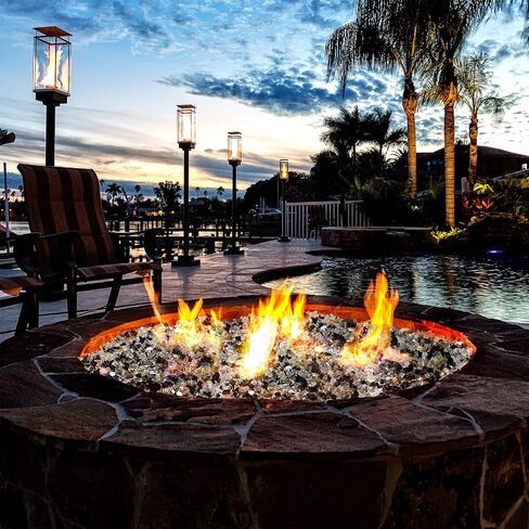 Mr. Fireglass 10 Pounds Blended Fire Glass - 1/4 Inch Mixed Colored High Luster Reflective Tempered Fireglass Rocks for Fireplace Fire Pit Table and Landscaping, Light Green+Onyx Black+Platinum in Saudi Arabia