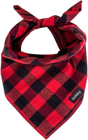 Boy Dog Bandana Large- Blue Black Dog Scarf Buffalo Plaid Printing Adjustable Bib Handkerchief Accessories for Medium Large Dogs (L) in Saudi Arabia