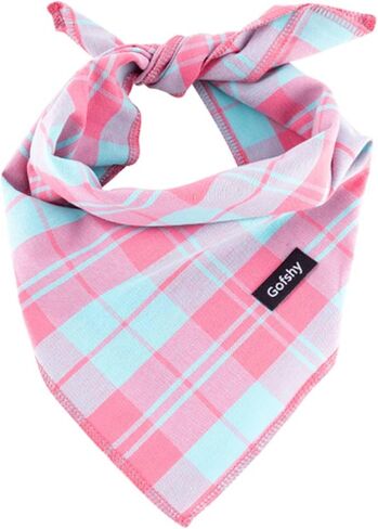 Boy Dog Bandana Large- Blue Black Dog Scarf Buffalo Plaid Printing Adjustable Bib Handkerchief Accessories for Medium Large Dogs (L) in Saudi Arabia