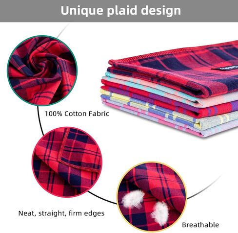 Boy Dog Bandana Large- Blue Black Dog Scarf Buffalo Plaid Printing Adjustable Bib Handkerchief Accessories for Medium Large Dogs (L) in Saudi Arabia