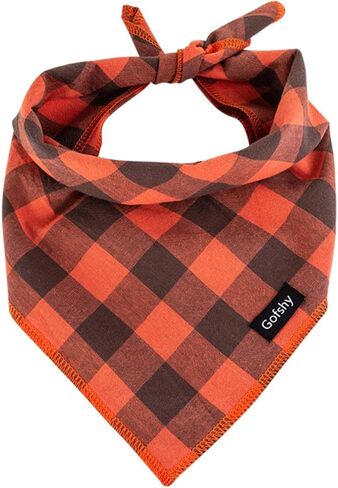 Boy Dog Bandana Large- Blue Black Dog Scarf Buffalo Plaid Printing Adjustable Bib Handkerchief Accessories for Medium Large Dogs (L) in Saudi Arabia