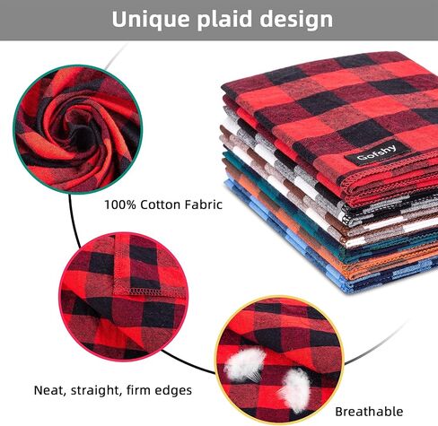 Boy Dog Bandana Large- Blue Black Dog Scarf Buffalo Plaid Printing Adjustable Bib Handkerchief Accessories for Medium Large Dogs (L) in Saudi Arabia