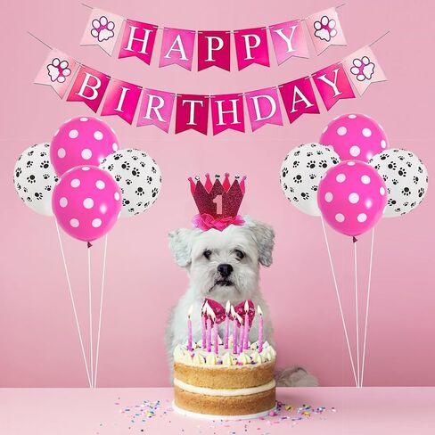 Dog Birthday Bandana Hat Girl Dog Birthday Party Supplies Red Bowtie Dog Tutu Skirt for Girl Dog Birthday Decorations in Kuwait