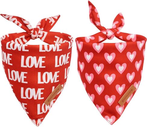 Realeaf Fall Dog Bandanas 2 Pack, Orange Plaid Pet Scarf for Boy and Girl, Premium Durable Fabric, Holiday Halloween Thanksgiving Bandana for Medium and Large Dogs (Large) in Saudi Arabia