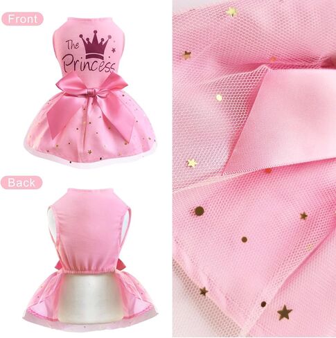 Idepet Princess Dog Dress Tulle Puppy Skirt Pet Apparel Dog Tutu with Bowknot,Birthday Dresses Daisy Sleeveless Holiday Clothes for Small Dogs Girls and Cats, Small in Saudi Arabia