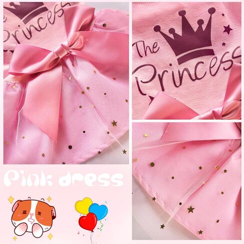 Idepet Princess Dog Dress Tulle Puppy Skirt Pet Apparel Dog Tutu with Bowknot,Birthday Dresses Daisy Sleeveless Holiday Clothes for Small Dogs Girls and Cats, Small in Saudi Arabia