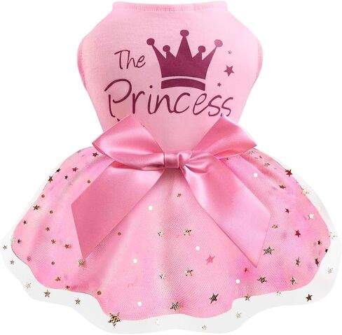 Idepet Princess Dog Dress Tulle Puppy Skirt Pet Apparel Dog Tutu with Bowknot,Birthday Dresses Daisy Sleeveless Holiday Clothes for Small Dogs Girls and Cats, Small in Saudi Arabia