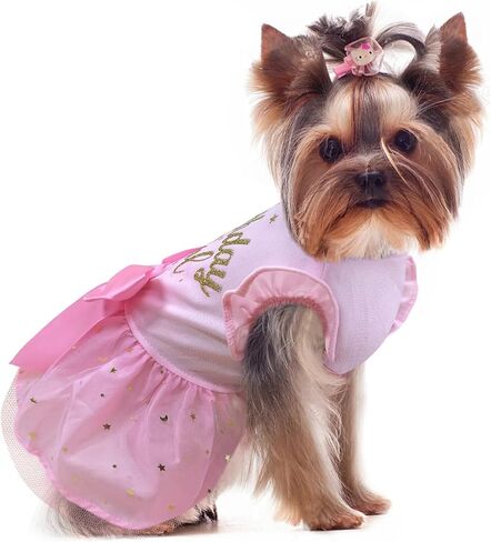 Dog Birthday Dress, Dog Tulle Dress with Big Bowknot Princess Dog Birthday Outfit Girls Doggie Dresses Clothes for Small Dog Cats Pink M in Kuwait