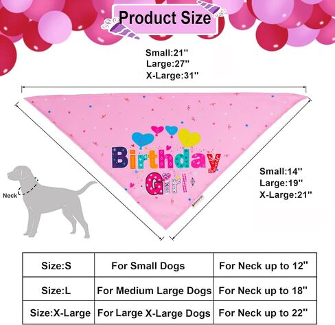 ADOGGYGO Dog Birthday Hat, Pink Birthday Girl Bandana Set, Small in Kuwait