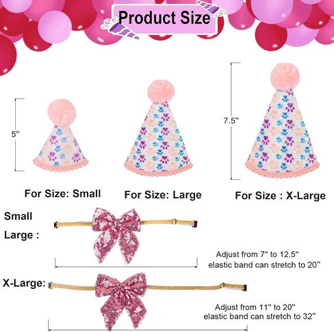 ADOGGYGO Dog Birthday Hat, Pink Birthday Girl Bandana Set, Small in Kuwait