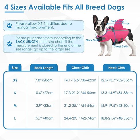 SUNFURA Dog Life Jacket Shark Life Vest for Dogs, Adjustable Swmming Vest with High Buoyancy, Safety Lifesaver with Rescue Handle for French Bulldog Small Medium Breeds, USA Flag M in Saudi Arabia