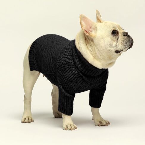 Fitwarm Thermal Knitted Dog Sweater Doggy Winter Coat Pet Clothes Doggie Turtleneck Jacket Puppy Outfits Cat Sweatsuit Sage Green Medium in Kuwait