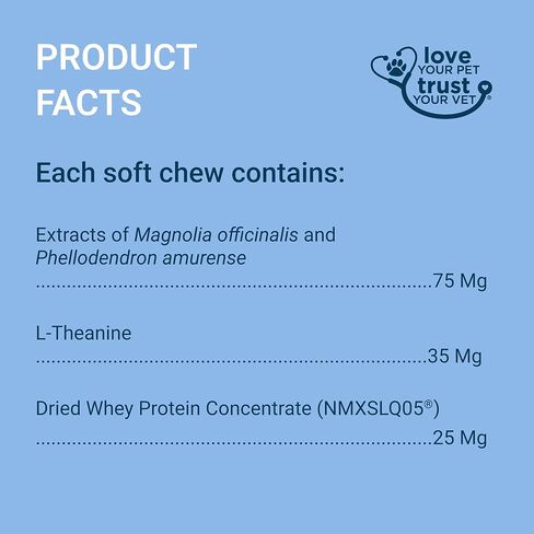 Nutramax Solliquin Calming Behavioral Health Supplement for Small to Medium Dogs and Cats - With L-Theanine, Magnolia / Phellodendron, and Whey Protein Concentrate, 75 Soft Chews in Saudi Arabia