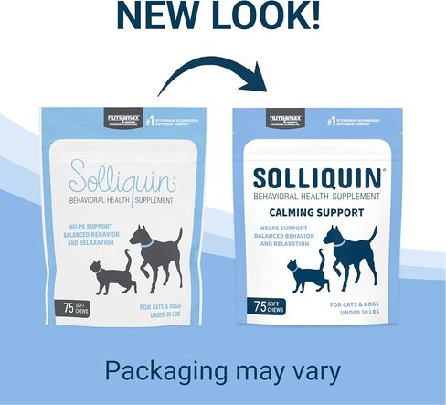 Nutramax Solliquin Calming Behavioral Health Supplement for Small to Medium Dogs and Cats - With L-Theanine, Magnolia / Phellodendron, and Whey Protein Concentrate, 75 Soft Chews in Saudi Arabia