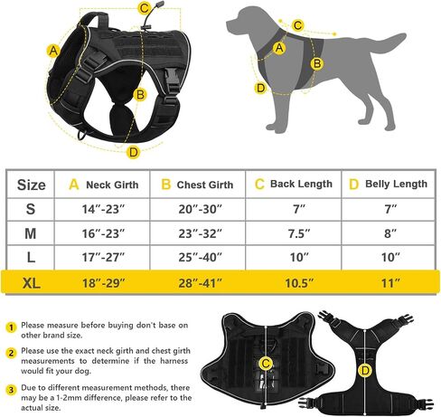 WINGOIN Tactical Dog Harness for Large Dogs, Heavy Duty No Pull Dog Harness with Handle, Adjustable Reflective Military K9 German Shepherd Big Size Dog Vest for Training, Walking, Hiking, Green (L) in Kuwait