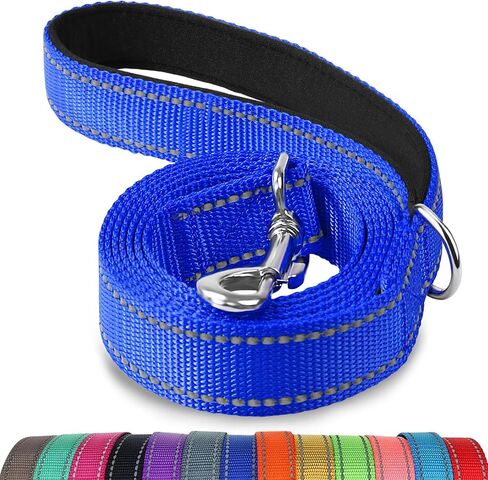 Joytale Double-Sided Reflective Dog Leash, 6 FT/5 FT/4 FT, Padded Handle Nylon Heavy Duty Leashes for Medium & Large Dogs Walking, Black, 6FT in Saudi Arabia