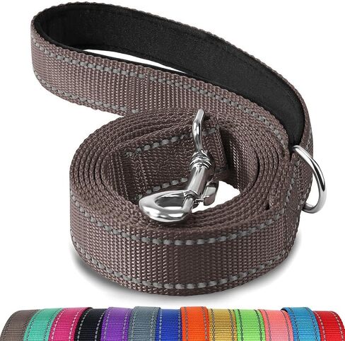 Joytale Double-Sided Reflective Dog Leash, 6 FT/5 FT/4 FT, Padded Handle Nylon Heavy Duty Leashes for Medium & Large Dogs Walking, Black, 6FT in Saudi Arabia