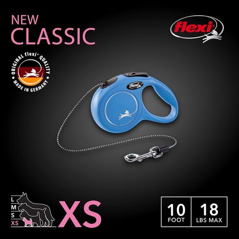 FLEXI New Classic Tape Retractable Dog Leash for Large Dogs Upto 110 lbs. – 26 ft., Black | Tangle Free Pet Walking Leash with One-Handed Brake, Pause, Lock|German Quality Product in Kuwait