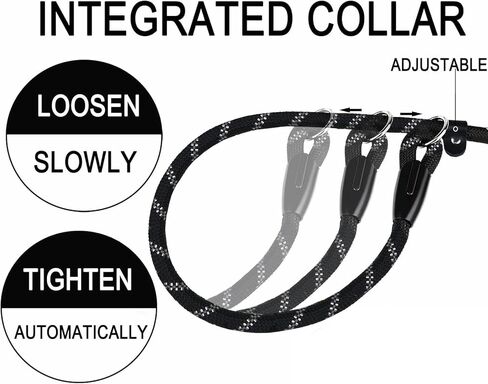 Dog Leash, 6 FT Heavy Duty Dog Leash, Durable Premium Quality Strong Rope Slip Leash with Comfortable Padded Handle and Highly Reflective Threads for Small Medium and Large Dogs, (Black) in Saudi Arabia
