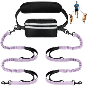 Hands Free Dog Leash with Pouch,Double Leash for Two Dogs