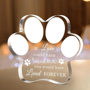 Pet Memorial Ornament Remembrance Gifts Loss of Dog Cat Sympathy Gift Crystal Bone Shape Decor Ornament for Dogs Puppy Keepsake