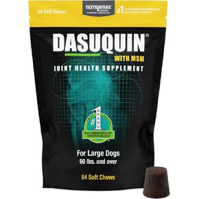 Nutramax Laboratories Dasuquin with MSM Joint Health Supplement for Large Dogs - With Glucosamine, MSM, Chondroitin, ASU, Boswellia Serrata Extract, and Green Tea Extract, 84 Soft Chews