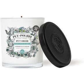 Pet-Pourri Pet Odor Eliminator Candle, Pawsitively Fresh, 7.5 Oz - Jasmine, Fresh Air and Pear (Veterinarian Recommended)