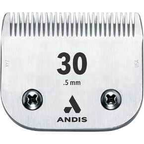 Andis 64075 Ultra Edge Dog Clipper Blade - Constructed Of Carbonized Steel, Exclusive Hardening Process With Long-Lasting Sharp Edges, 1/50-Inch Cut Length - For Larger Animals, Size-30, Chrome