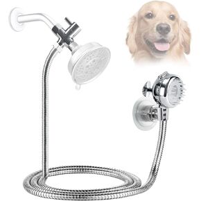 Pet Shower Set with 8.2ft Hose for Bathroom Shower Arm (Suction Holder)