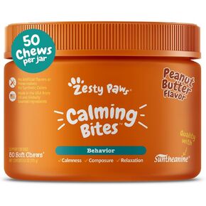 Zesty Paws Calming Chews for Dogs Composure & Relaxation for Everyday Stress & Separation Peanut Butter 90 Count