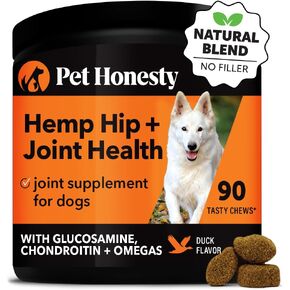Pet Honesty Hemp Hip & Joint Supplement for Dogs - Hemp Oil & Hemp Powder - Glucosamine Chondroitin for Dogs, Turmeric, MSM, Green-Lipped Mussel, Supports Mobility, May Reduce Discomfort (Bacon)
