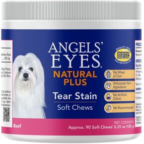 Angels’ Eyes Natural Tear Stain Prevention Soft Chews for Dogs | Chicken Flavor| For All Breeds | No Wheat No Corn | Daily Supplement | Proprietary Formula