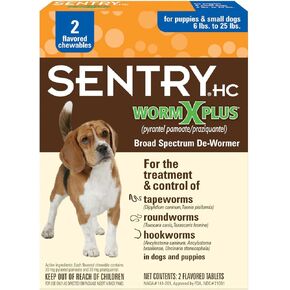 SENTRY PET Care SENTRY Worm X Plus 7 Way DeWormer Large Dogs (6 Count) Package May Vary