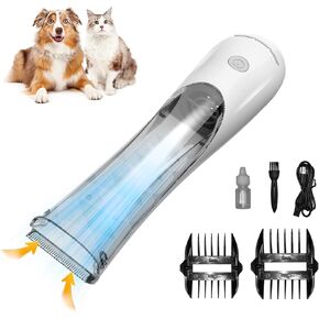 Dog Clippers for Grooming Dog Hair Trimmer Kit Vacuum Dog Clippers 3-Speed Low Noise Rechargeable Cordless Pet Shaver Clippers Tools for Small & Large Dogs Cats
