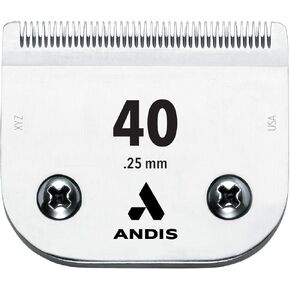Andis - 64076, Ultra Edge Super Blocking Dog Clipper Blade - Built with Carbon-Infused Steel, Sharp Cutting Edges with Zero Gaps, Size-40, Removes Hairs 1/100-Inch - for Full Body Grooming, Chrome