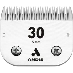 Andis – 64260, Ceramic Edge Pet Clipper Blade - Comprised of Carbon-Infused Steel, Size-30 Blade with Prolonged Sharp Edge, Cuts Hairs at 1/50-Inch Length – for Dogs & Medium Sized Animals, Chrome