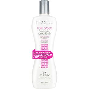 BioSilk for Dogs Silk Therapy Dog Detangling Conditioner - Moisturizing Dog Hair Detangler for Dematting, Conditioning Matted Hair and Tangle Remover - Dog Grooming Supplies, 12 Fl Oz