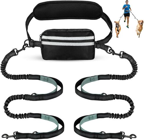 Hands Free Dog Leash with Pouch,Double Leash for Two Dogs in Saudi Arabia