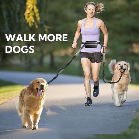 Hands Free Dog Leash with Pouch,Double Leash for Two Dogs in Saudi Arabia