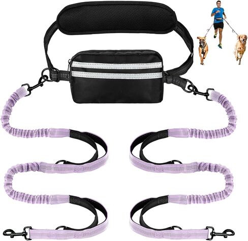 Hands Free Dog Leash with Pouch,Double Leash for Two Dogs in Saudi Arabia