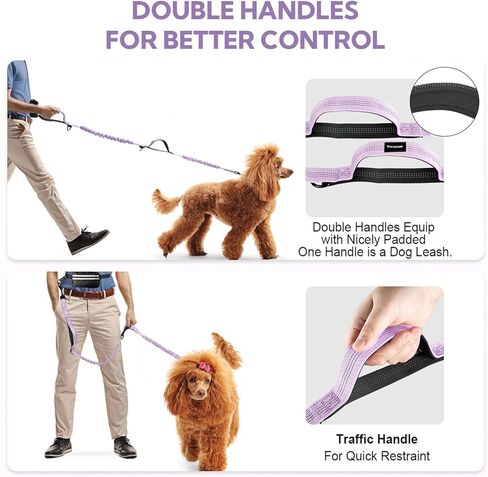 Hands Free Dog Leash with Pouch,Double Leash for Two Dogs in Saudi Arabia