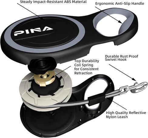 مقود الكلب القابل للسحب ، مقود الكلب 26 قدمًا للكلاب الكبيرة المتوسطة الكبيرة التي يصل إلى 110 رطلاً ، وشريط نايلون عاكس قوي 360 درجة ، مع مقبض مضاد للانزلاق ، فرامل بيد واحدة ، قفل-أزرق أسود in Kuwait