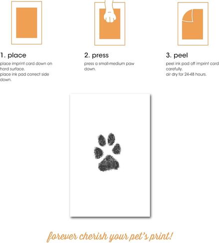 Pearhead Pet Paw Print Photo Frame With Clay Imprint Kit - Pawprint Making Kit and Photo Display for Cats and Dogs, No-Mess Pawprint Memorial, Gift For Pet Owner, Espresso in Kuwait