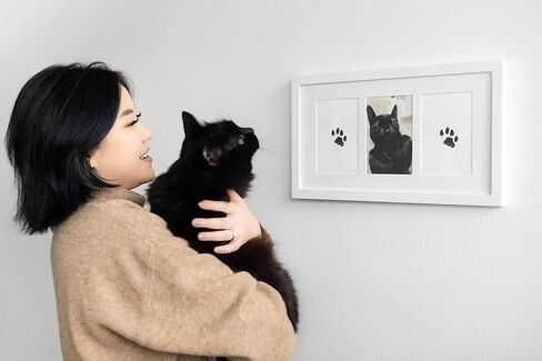 Pearhead Pet Paw Print Photo Frame With Clay Imprint Kit - Pawprint Making Kit and Photo Display for Cats and Dogs, No-Mess Pawprint Memorial, Gift For Pet Owner, Espresso in Kuwait