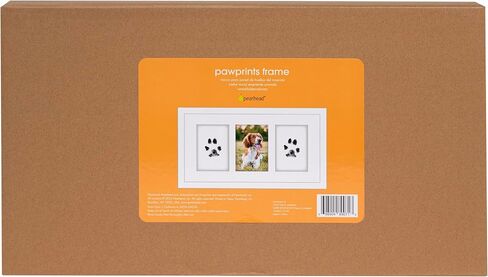 Pearhead Pet Paw Print Photo Frame With Clay Imprint Kit - Pawprint Making Kit and Photo Display for Cats and Dogs, No-Mess Pawprint Memorial, Gift For Pet Owner, Espresso in Kuwait