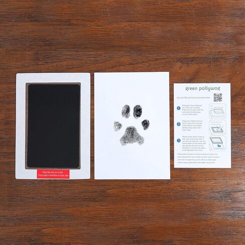 Green Pollywog Clean Touch Inkless Handprint & Footprint Ink Pad | extra-large clean touch ink pad, non-toxic for babies and pets, 12x7.5cm imprint area, reusable 3-5 times in Saudi Arabia