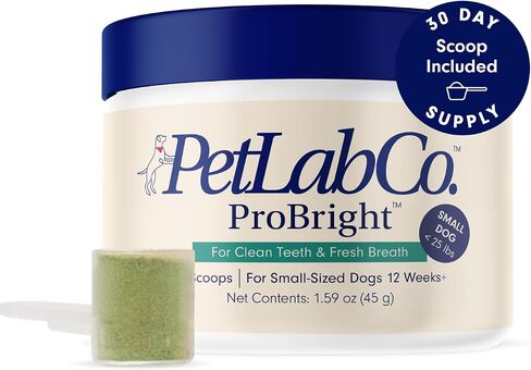 PetLab Co. ProBright Dental Powder - Dog Breath Freshener - Teeth Cleaning Made Easy – Targets Tartar & Bad Breath - Formulated for Small Dogs in Kuwait