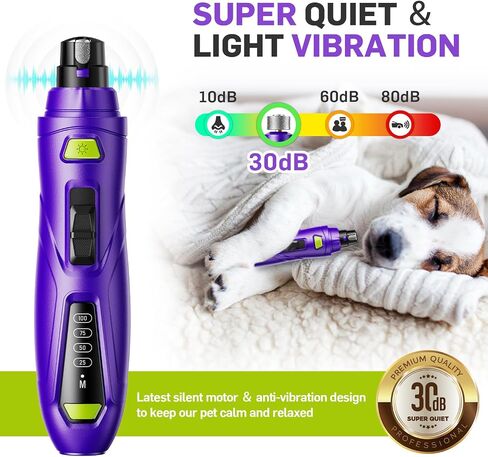 Dog Nail Grinder Super Quiet Dog Nail Trimmers 3 Grinding Wheels 3 Speed Rechargeable Pet Nail Grinder LED Display Dog Nail Clippers Kit for Large Medium Small Dogs Cats Dog Nail File Toenail Clippers in Saudi Arabia